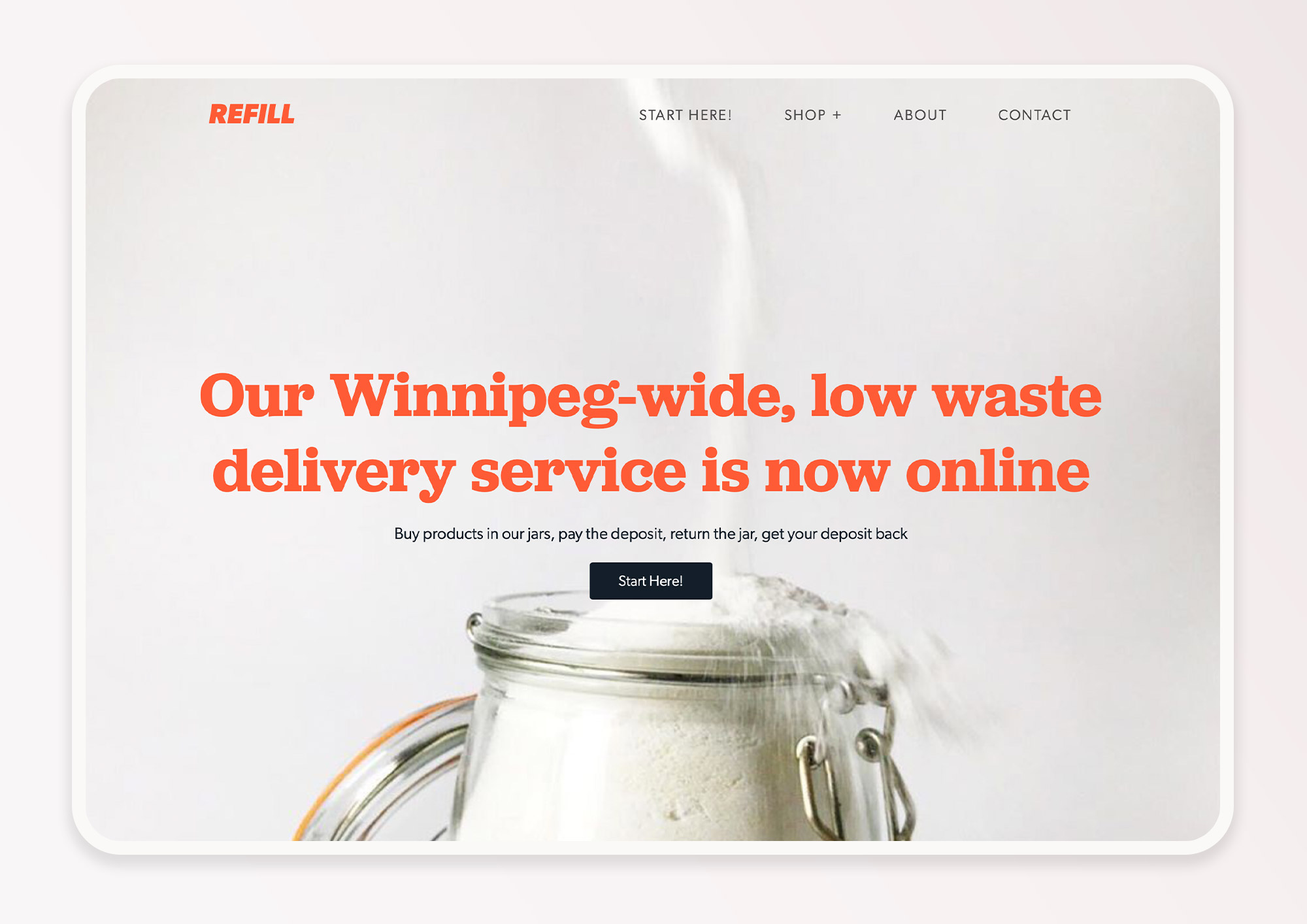 Screenshot of Refill Market website homepage